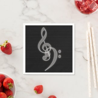 Music - Treble and Bass Clef Party Napkins