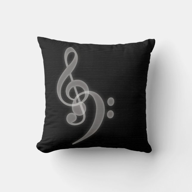Music - Treble and Bass Clef - Pillow (Front)