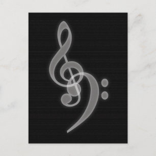 Music - Treble and Bass Clef - Postcard