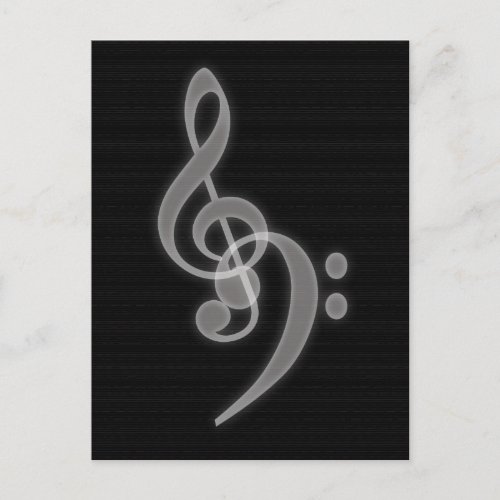 Music _ Treble and Bass Clef _ Postcard