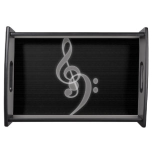 Music - Treble and Bass Clef - Serving Tray