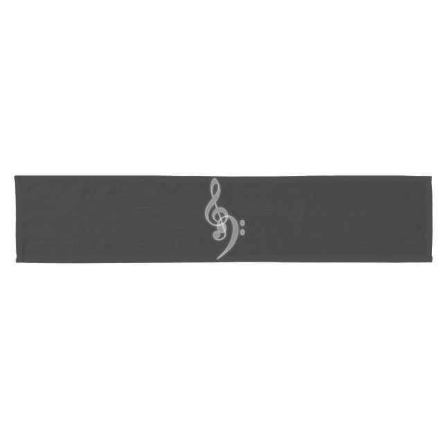 Music - Treble and Bass Clef Short Table Runner (Horizontal)