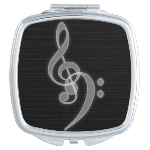 Music _ Treble and Bass Clef Square Compact Mirror