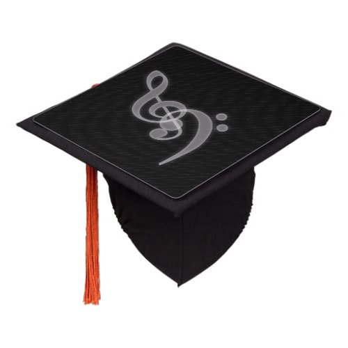 Music _ Treble and Bass Clef Tassel Cap Topper
