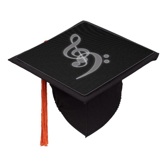 Music - Treble and Bass Clef Tassel Cap Topper (Angled)