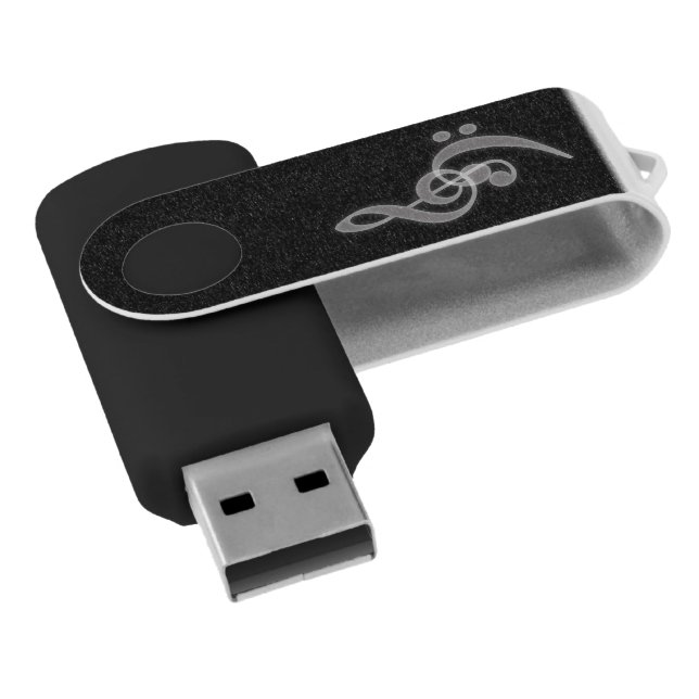 Music - Treble and Bass Clef USB Flash Drive (Angled)