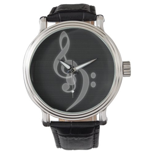 Music _ Treble and Bass Clef Vintage Watch