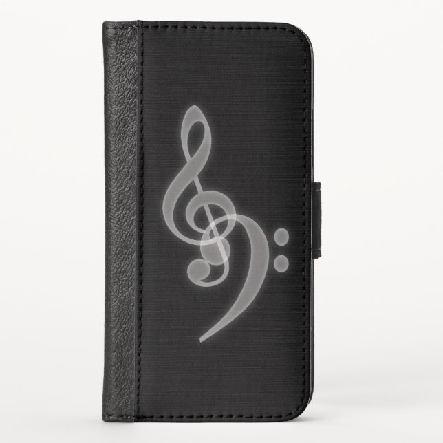 Music - Treble and Bass Clef Wallet Case (Front)