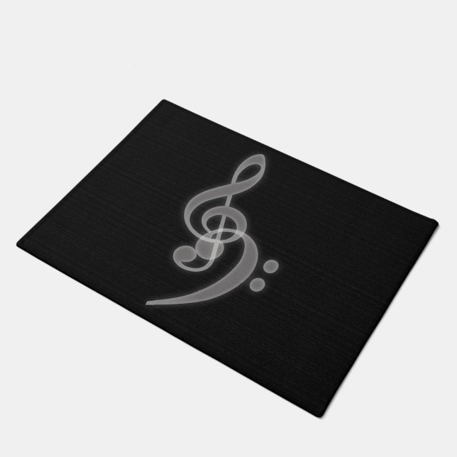 Music - Treble and Bass Clef Welcome Doormat (Angled)