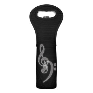 Music - Treble and Bass Clef Wine Tote Bag