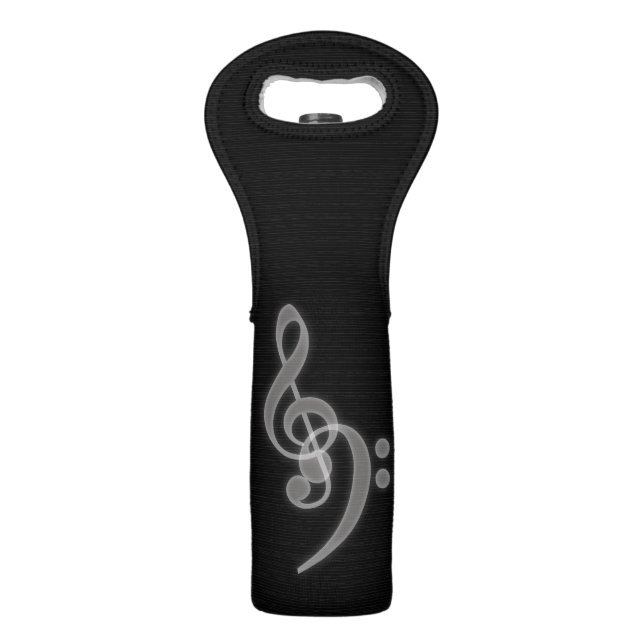 Music - Treble and Bass Clef Wine Tote Bag (Front)
