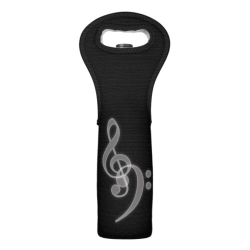 Music _ Treble and Bass Clef Wine Tote Bag