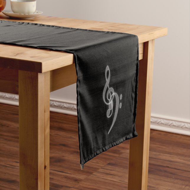 Music - Treble and Bass Clefs at the side Short Table Runner (In Situ)