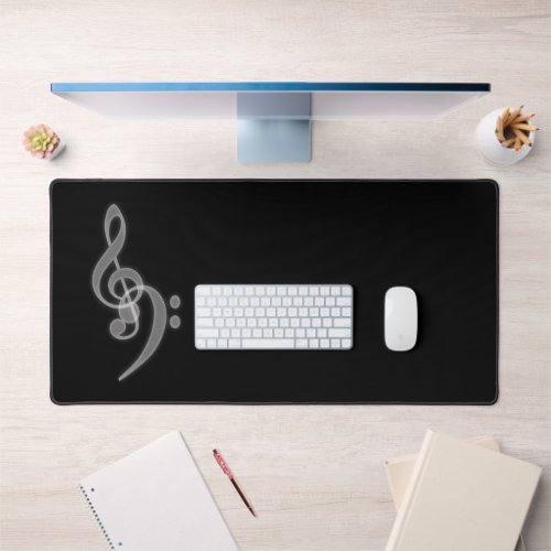 Music _ Treble Bass Clef Desk Mat