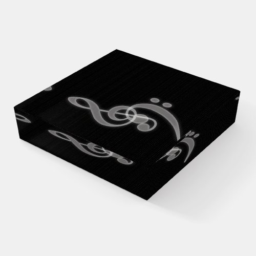 Music _ Treble Bass Clef Paperweight