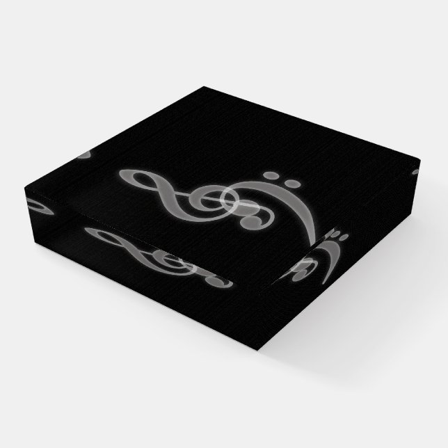 Music - Treble Bass Clef Paperweight (Angled)