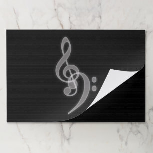 Music - Treble Bass Clef Tearaway Place Mats