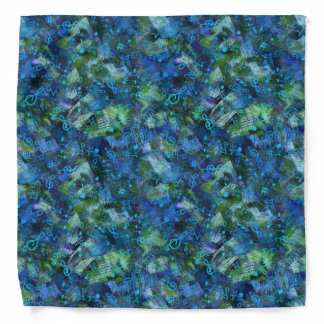 Music Treble Clef and Notes Abstract Pattern Bandana