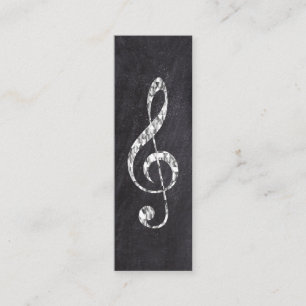 Music Treble Clef Chrome Personalized Mini Business Card
