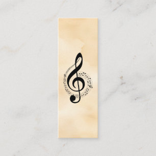 Music Treble Clef Chrome Personalized Mini Business Card