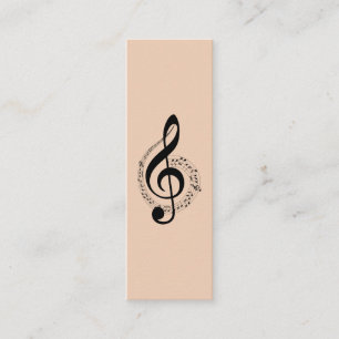 Music Treble Clef Chrome Personalized Mini Business Card