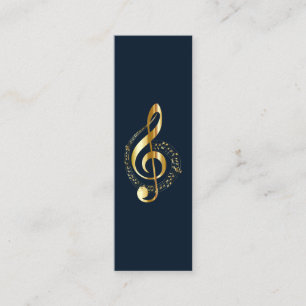 Music Treble Clef Chrome Personalized Mini Mini Business Card