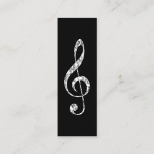 Music Treble Clef Chrome Personalized Mini Mini Business Card