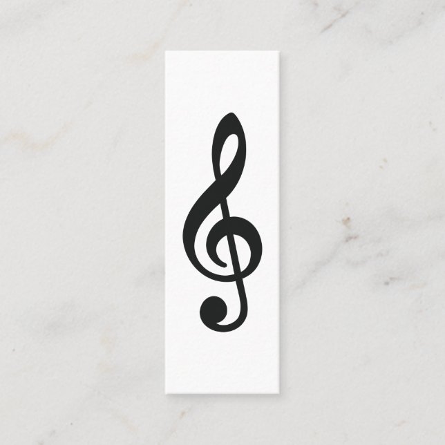 Music Treble Clef Chrome Personalized Mini Mini Business Card (Front)
