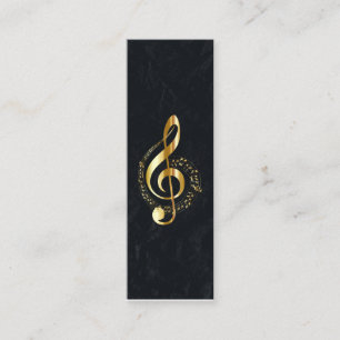 Music Treble Clef Chrome Personalized Mini Mini Business Card