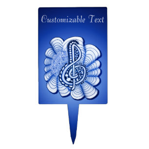 Music Treble Clef Decorative and Personalizable Cake Topper