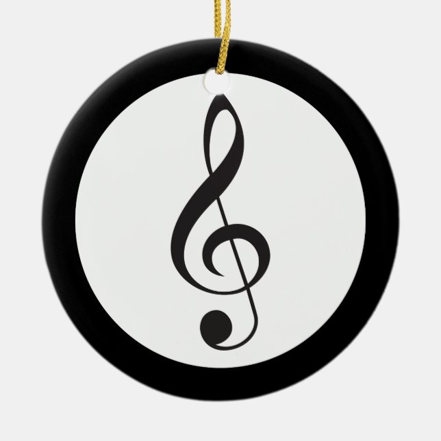 Music Treble Clef Keepsake Musician Gift Ceramic Ornament (Front)