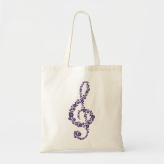 Music Treble Clef Purple Dots Bag