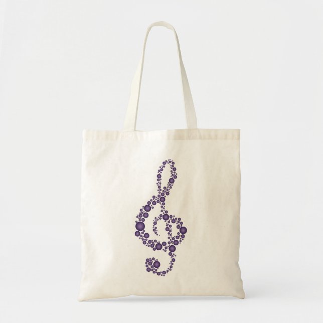 Music Treble Clef Purple Dots Bag (Front)