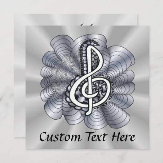 Music Treble Clef Silver (Front/Back)