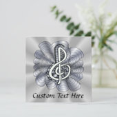 Music Treble Clef Silver (Standing Front)