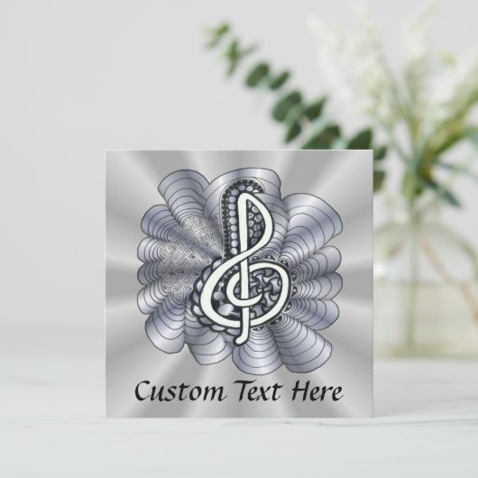 Music Treble Clef Silver (Standing Front)