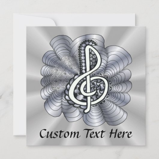Music Treble Clef Silver (Front)