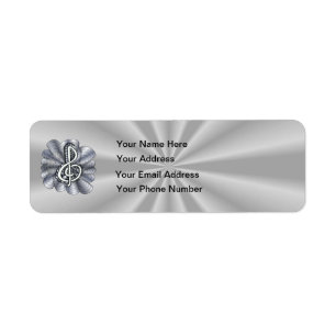 Music Treble Clef Silver Label