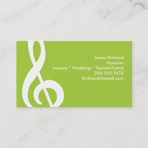 Customizable Modern Treble Clef Business Cards