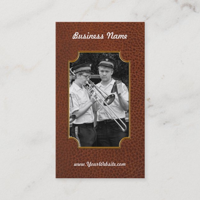 Music - Trombone - A helping hand Business Card (Front)
