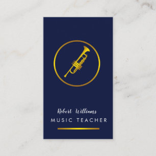 Music Trumpet Gold Instrument Bass Band  Musician Business Card