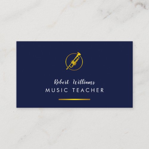 Music Trumpet Gold Instrument Bass Band  Musician Business Card