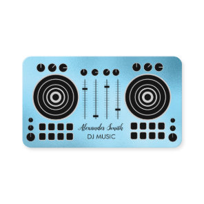 Music Turntable Blue White DJ Player Sound Engine  Business Card