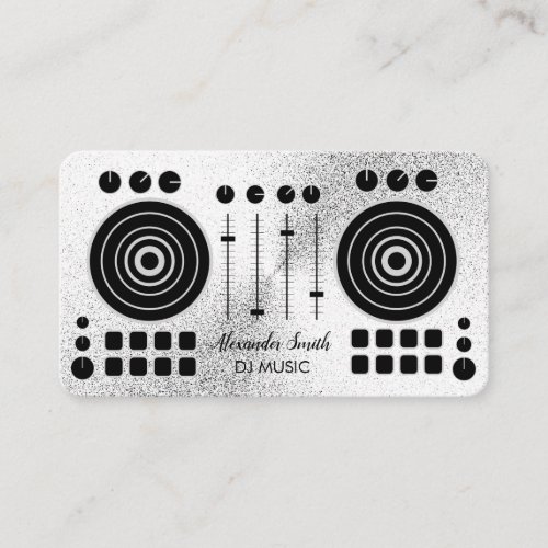 Music Turntable Silver Black DJ Player Sound  Business Card