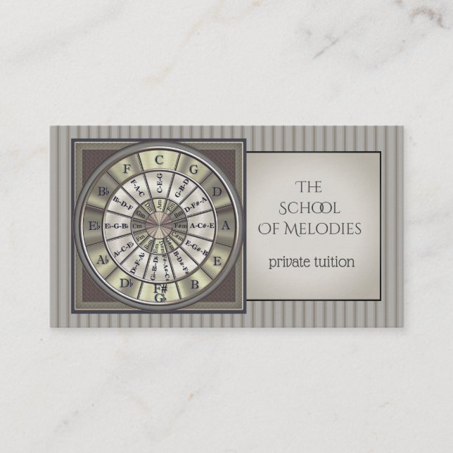 Music Tutor Circle of Fifths Business Card (Front)