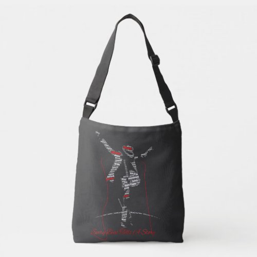 Music Typography Art | Modern Music Lover Design Crossbody Bag