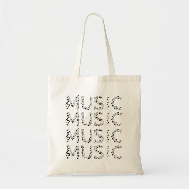 Music Typography Tote Bag (Front)