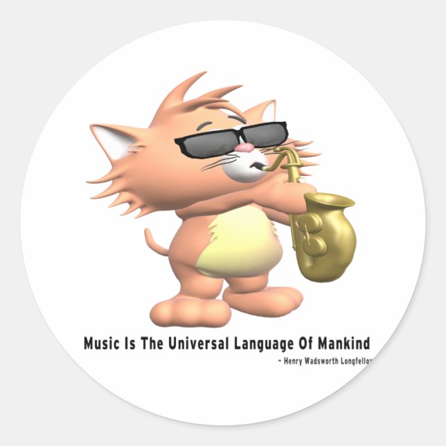 Music-Universal-Language Classic Round Sticker (Front)