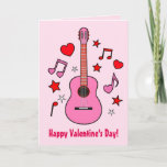 Music Valentine's Day with Guitar Holiday Card