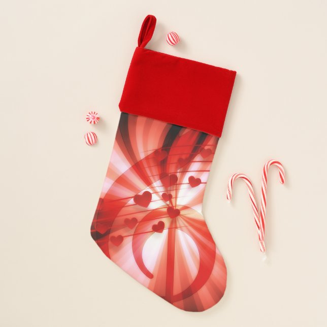Music Velvet Lined Premium Christmas Stocking (Front)